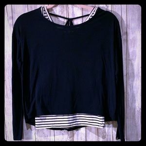 Abercrombie girls double layered long sleeve top